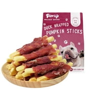 PAWUP Duck Wrapped Pumpkin Biscuits Dog Treats, Rawhide Free, Promote Digestion Soft Chewy Dog Snacks for All Dogs, 10.6oz