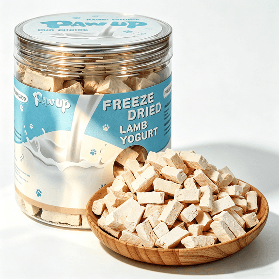 PAWUP Freeze Dried Goat Milk Dog Treats, Low Lactose for Sensitive Stomach Puppies, Immune & Cognitive Support, High Protein Training Treats, 2.9oz