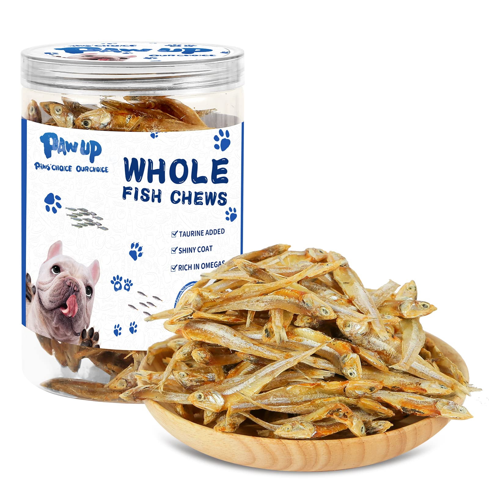 PAWUP Whole Fish Treats STF9 for Dogs Cats, Air Dried 100 WildCaught