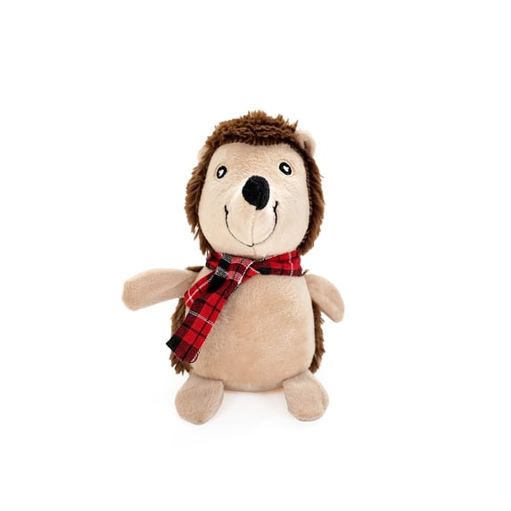 PAWYOPIA Durable Squeaky Dog Toy, Christmas Hedgehog Plush Dog Toys, C