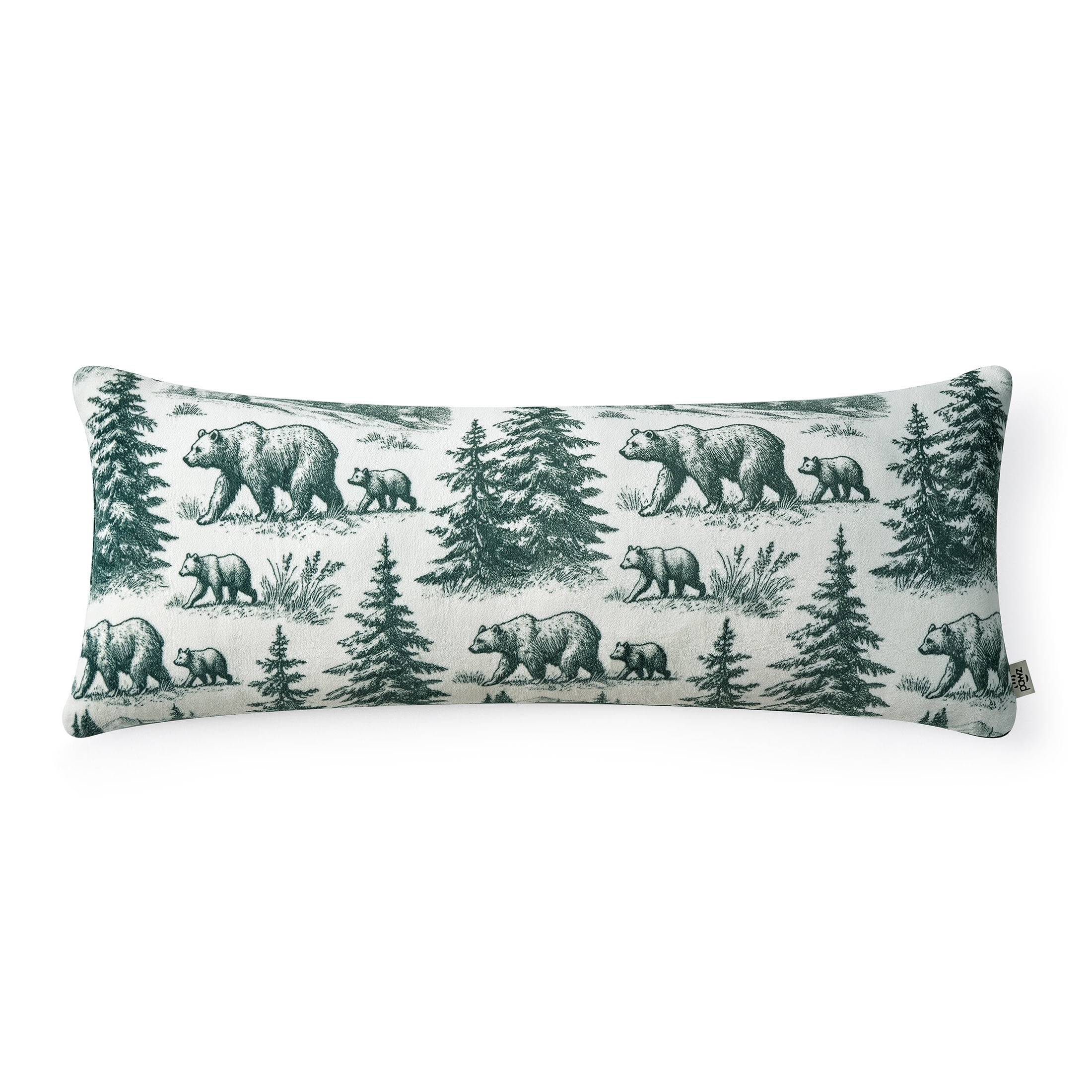 Pawz Pine Green Tree Soft Fleece 20"x54" Body Pillow, for Adults and Teens