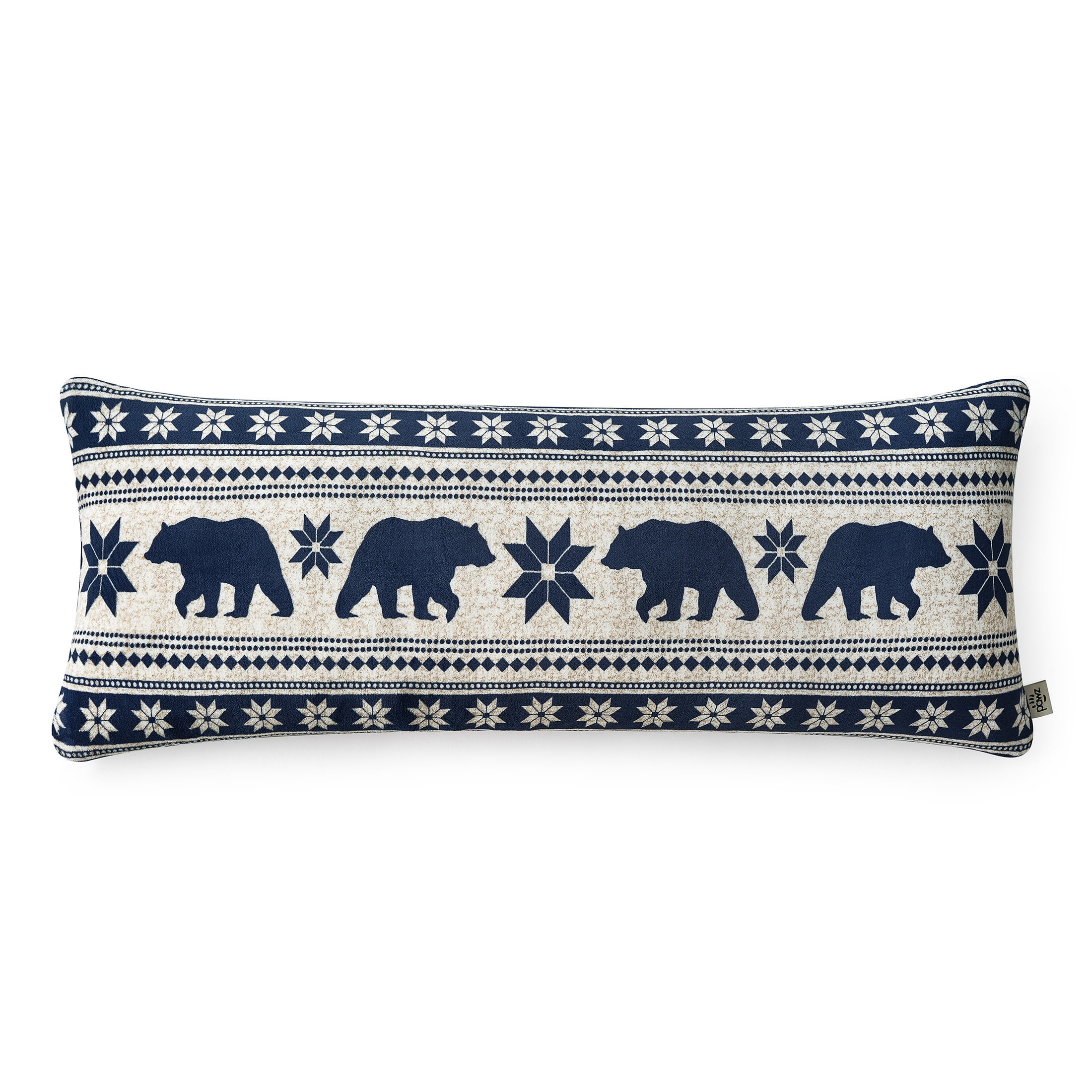 Pawz Navy Blue Bears Soft Fleece 20"x54" Body Pillow, for Adults and Teens
