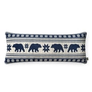 Pawz Navy Blue Bears Soft Fleece 20"x54" Body Pillow, for Adults and Teens