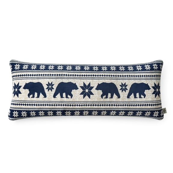 Pawz Navy Blue Bears Soft Fleece 20"x54" Body Pillow, for Adults and Teens