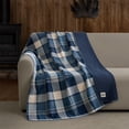 thumbnail image 1 of Pawz Plush Oversized Throw Blanket for Couch or Bed, Soft Flannel Fleece, Navy Blue Plaid, 50"x72", 1 of 6