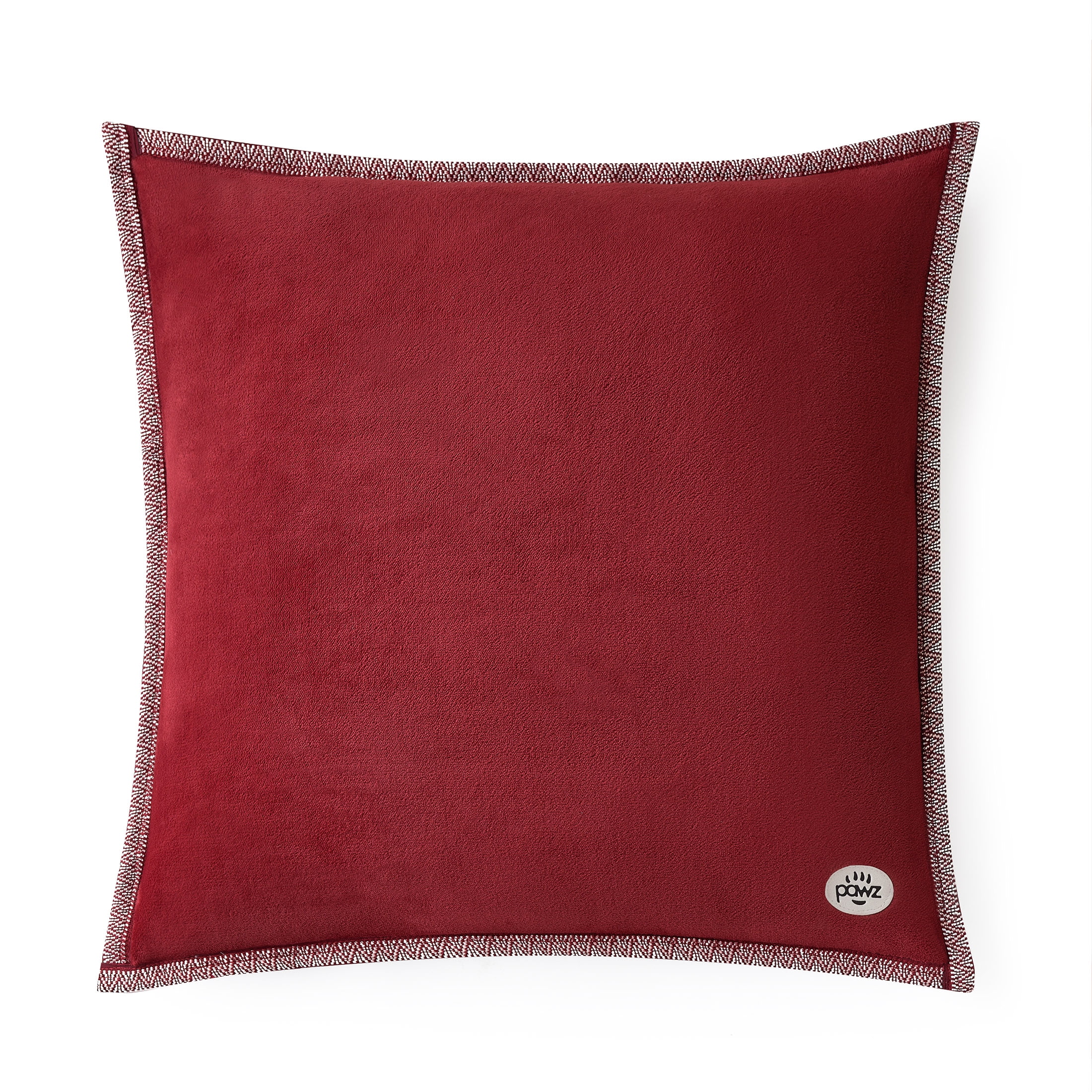 Pawz Decorative Plush Fleece Soft Accent Red 20"x20" Pillow, for Adults and Teens