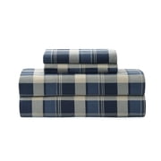 Pawz Full Sheet Set, Soft Microfiber Printed Bed Sheets with 2 Pillowcases, Blue Plaid, Full Size
