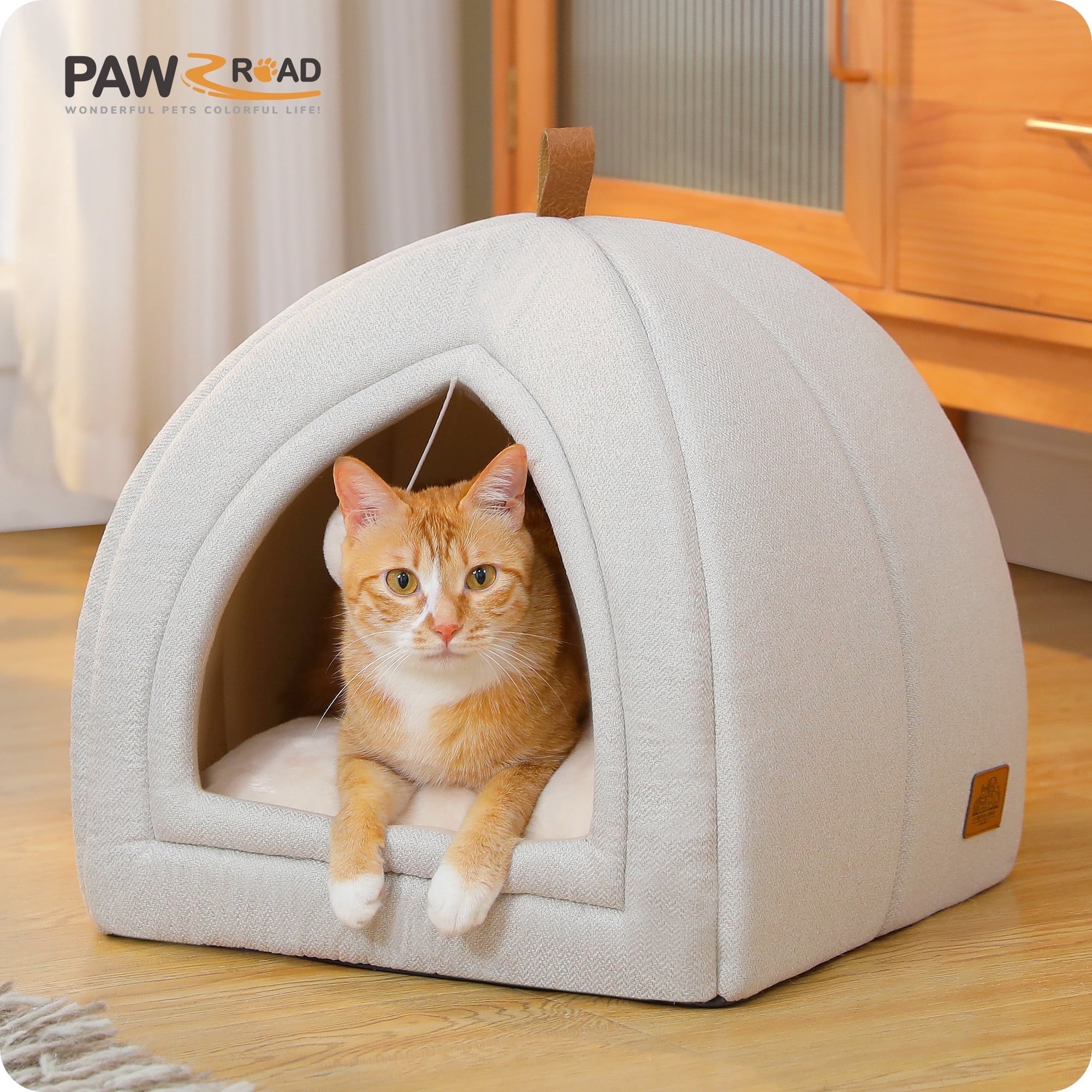 キャットハウス PAWZ Road 2 in 1 Cat Bed Foldable Pet Cave for Indoor Pet Cat
