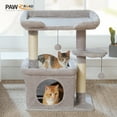 thumbnail image 1 of PAWZ Road 27" Cat Tree Tower with Large Perch, Scratching Posts, Cat Condo for Medium Cats, Gray, 1 of 9