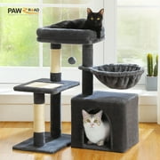 PAWZ Road 28" Small Cat Tree Tower Condo with Perch, Scratching Post for Indoor Cats, Dark Gray