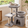 thumbnail image 1 of PAWZ Road 28" Small Cat Tree Tower Cat Condo with Perch Cat Scratching Post for Indoor Cats, Gray, 1 of 15