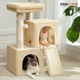 thumbnail image 1 of PAWZ Road 30" Cat Tree Condo with Sisal Scratcing Post Tower Ramp for Indoor Cats,Beige, 1 of 11