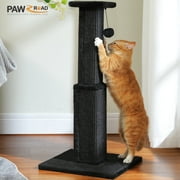PAWZ Road 31" Natural Sisal Cat Scratching Post Indoor Cat Scratcher with Plush Large Base, Black
