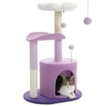 thumbnail image 1 of PAWZ Road 32" Flower Cat Tree Tower with Cat Scratching Posts Perch for Indoor Small Cats, Purple, 1 of 9