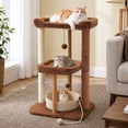 thumbnail image 1 of PAWZ Road 35"Wood Cat Tree with Scratching Posts for Small Cats, Large Platforms,Large Perches, Multi-Level Cat Tower, 1 of 10