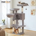 thumbnail image 1 of PAWZ Road 46.5" Multi-Level Cat Tree with Condo, 2 Perches and 2 Hammocks, Hanging Toys for Indoor Cats,Gray, 1 of 12