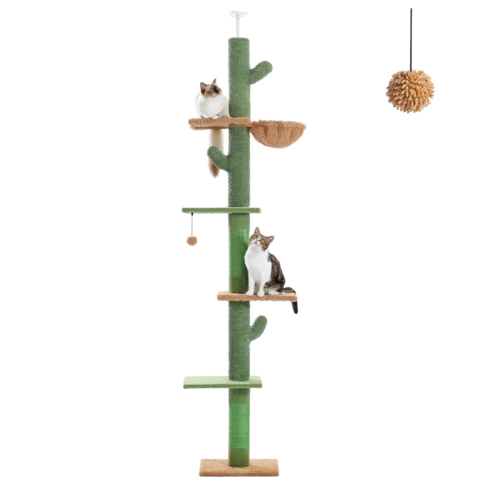 PAWZ Road 5-Level Cat Tree House Cactus Style Floor to Ceiling Tower 95-107