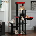 thumbnail image 1 of PAWZ Road 59" Cactus Cat Tree Tower with sisal Scratching Post & Large Perch for Indoor Cat Black, 1 of 12