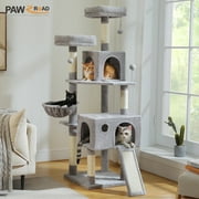 PAWZ Road 64" Cat Tree Tower Large Scratching Posts Tower for Bigger Cats,Beige
