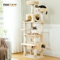 PAWZ Road 73" Cat Tree for Large Cats Multi Level Tall Cat Tower Condo