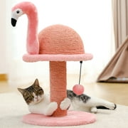 PAWZ Road Cat Scratching Post Flamingo Sisal Claw Scratcher Post for Small Cat, Pink