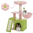 thumbnail image 1 of PAWZ Road Cat Tree 31.5" Cute Flower Cat Scratching Post Tower with Cozy Condo, Hammock & Ramp for Indoor Cats, Pink, 1 of 7