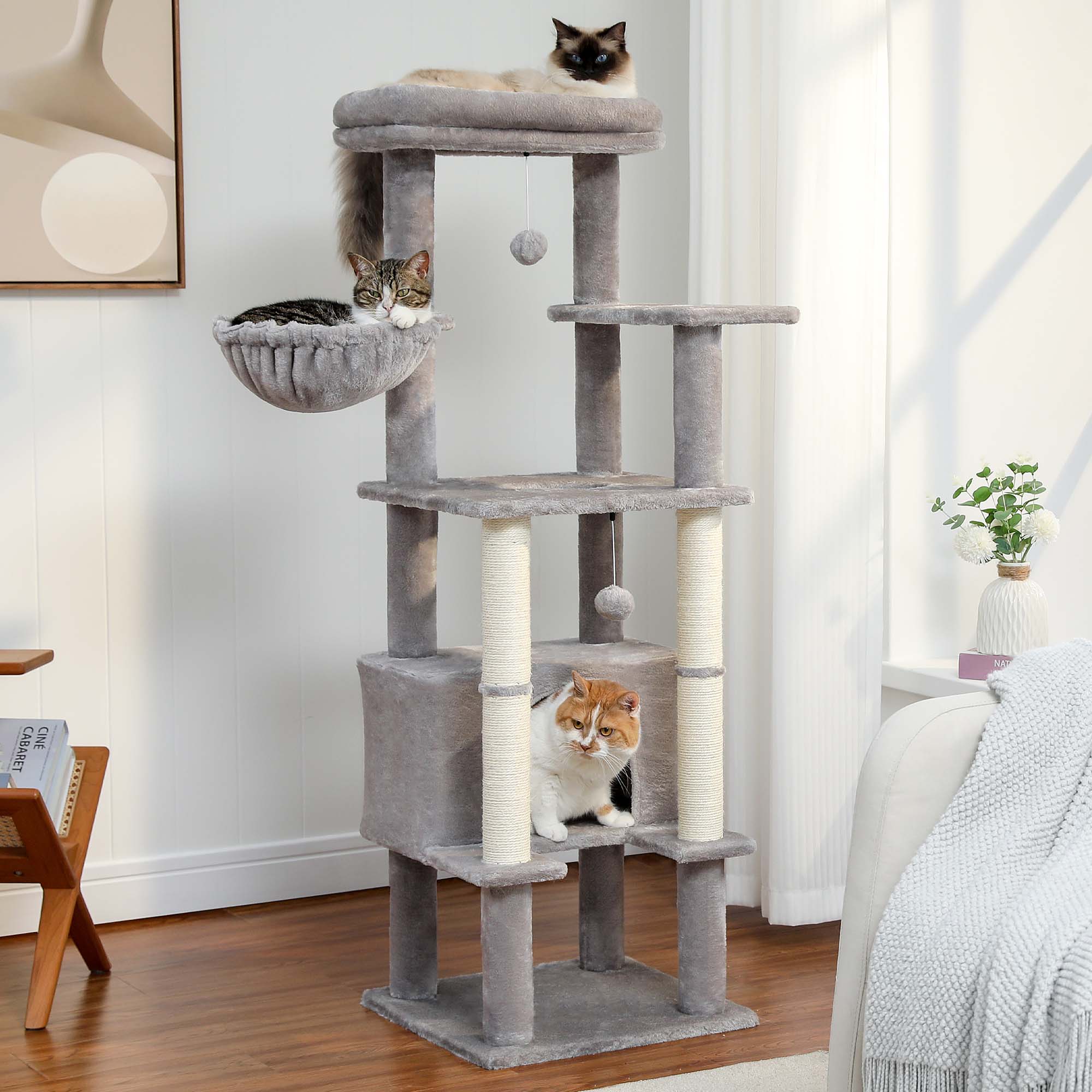 SmileMart 79"H Multilevel Large Cat Tree Condo Tower with Scratching