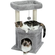 PAWZ Road Cat Tree Condo 27 Cat Tower with Large Top Perch and Scratching Posts for Kittens and Medium Cats, Gray