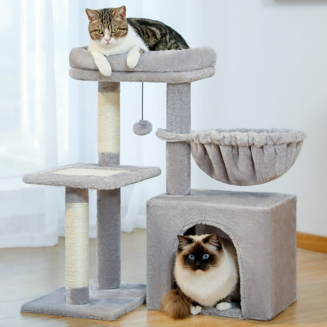 PAWZ Road Cat Tree Condo 28.3" Cat Tower with Large Basket Top Perch