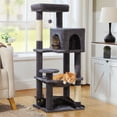thumbnail image 1 of PAWZ Road Cat Tree Condo 46”with Sisal Covered Scratching Posts Tower Deep Hammock and Large Perch for Small Cats,Dark Gray, 1 of 8