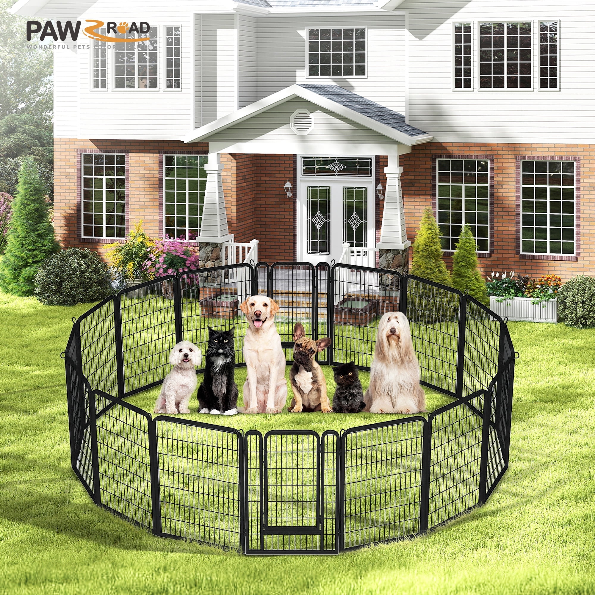 PAWZ Road Dog Crate Heavy Duty for Indoor & Outdoor,40 inch 16 Panels ...