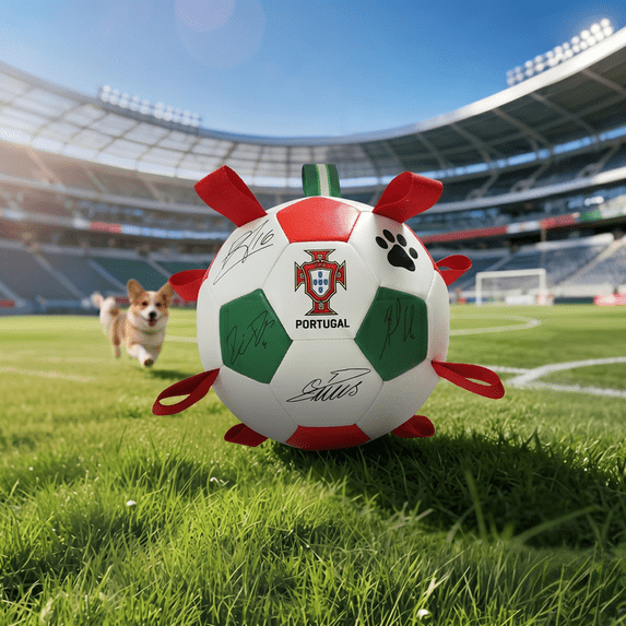 PAWZ Road Dog Toy Portugal Team Signature Football Interactive Toy