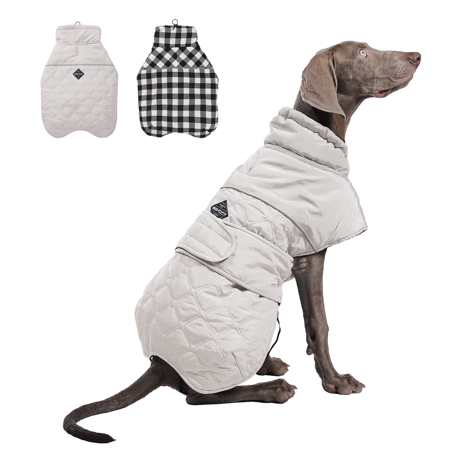 PAWZ Road Dog Winter Coat Warm Plush Jacket Windproof Dog Clothes 3XL Pet Apparel Black