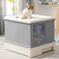 thumbnail image 1 of Pawzroad Large Cat Litter Box with Lid, Double-Layer Leak-Proof Litter Box with Cover, Enclosed & Odor Control, Gray, 1 of 12