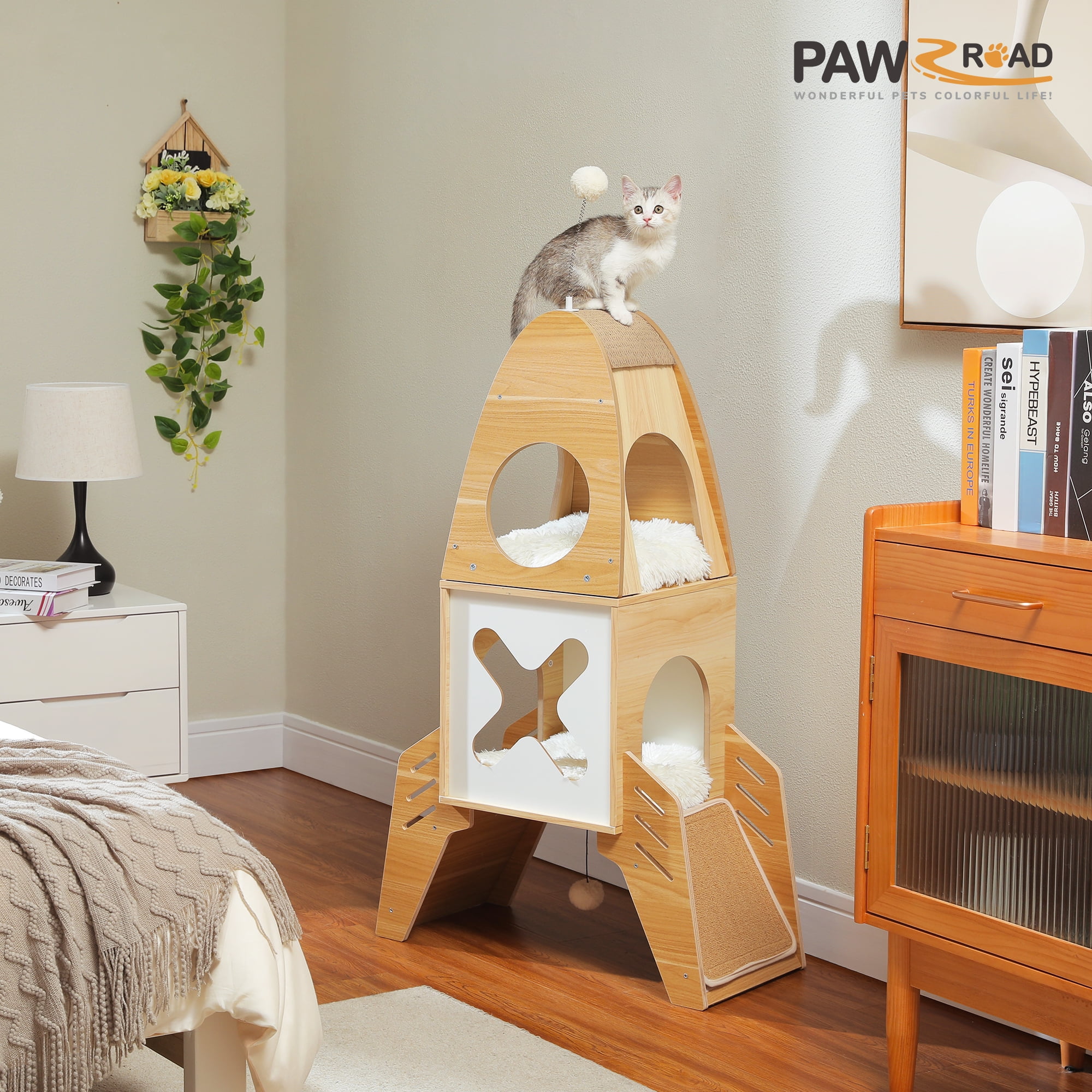 PAWZ Road Modern Cat Tree Rocket Cat Tower Walmart Business Supplies