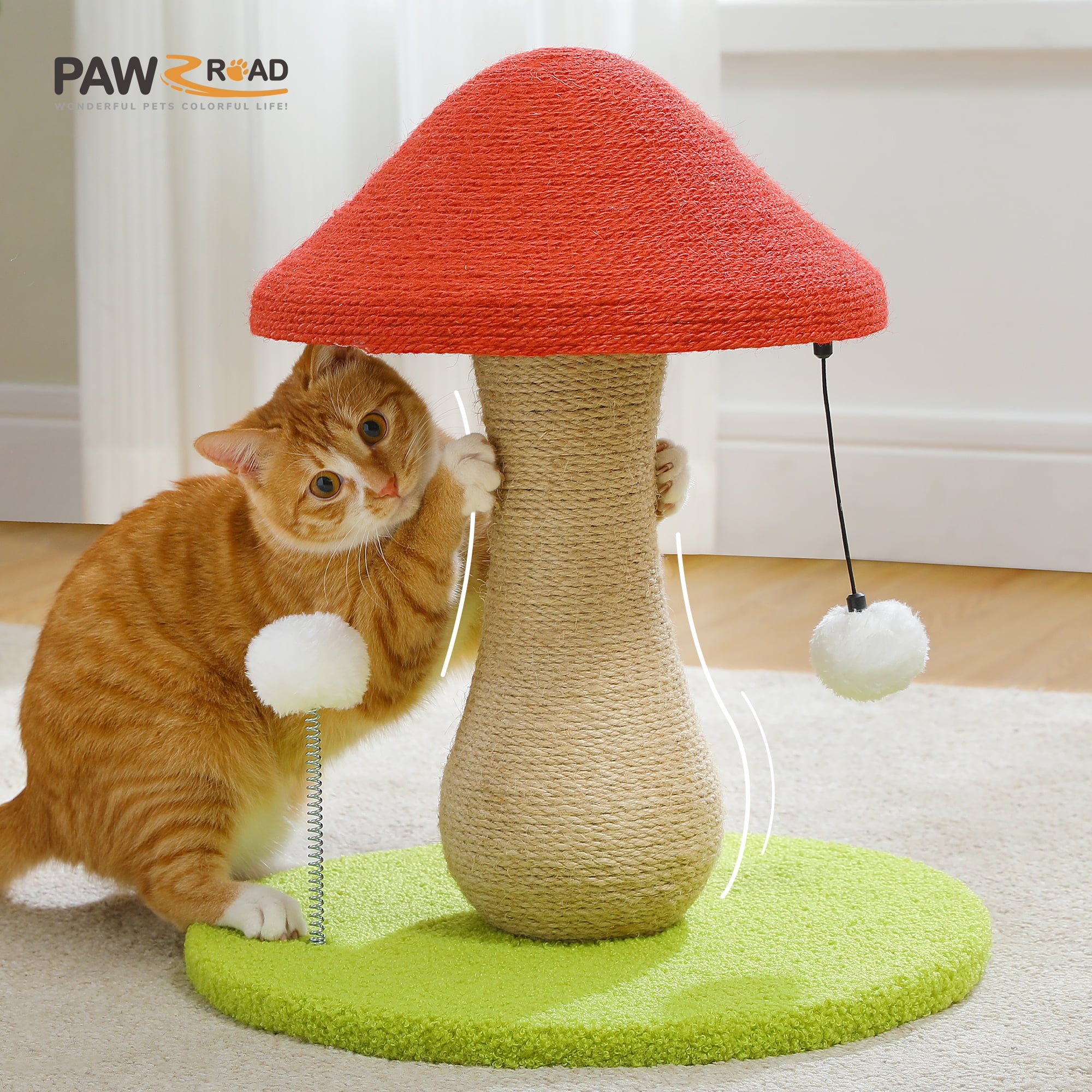 PAWZ Road Mushrooms Cat Scratching Post Sisal Claw Scratcher for