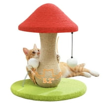 PAWZ Road Mushrooms Cat Scratching Post Sisal Claw Scratcher for Kittens and Small Cats, Red