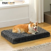 PAWZ Road Orthopedic Dog Bed for Dogs, Soft Bubble Fleece, Waterproof Pet Mat with Removable Washable Cover and Egg Crate Foam, Gray