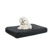 PAWZ Road Orthopedic Dog Bed for Dogs, Soft Bubble Fleece, Waterproof Pet Mat with Removable Washable Cover and Egg Crate Foam, Gray