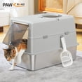 thumbnail image 1 of PAWZ Road Stainless Steel Litter Box, Enclosed Large Cat Litter Box with Scoop, Odor Control Easy Clean, Gray, 1 of 12