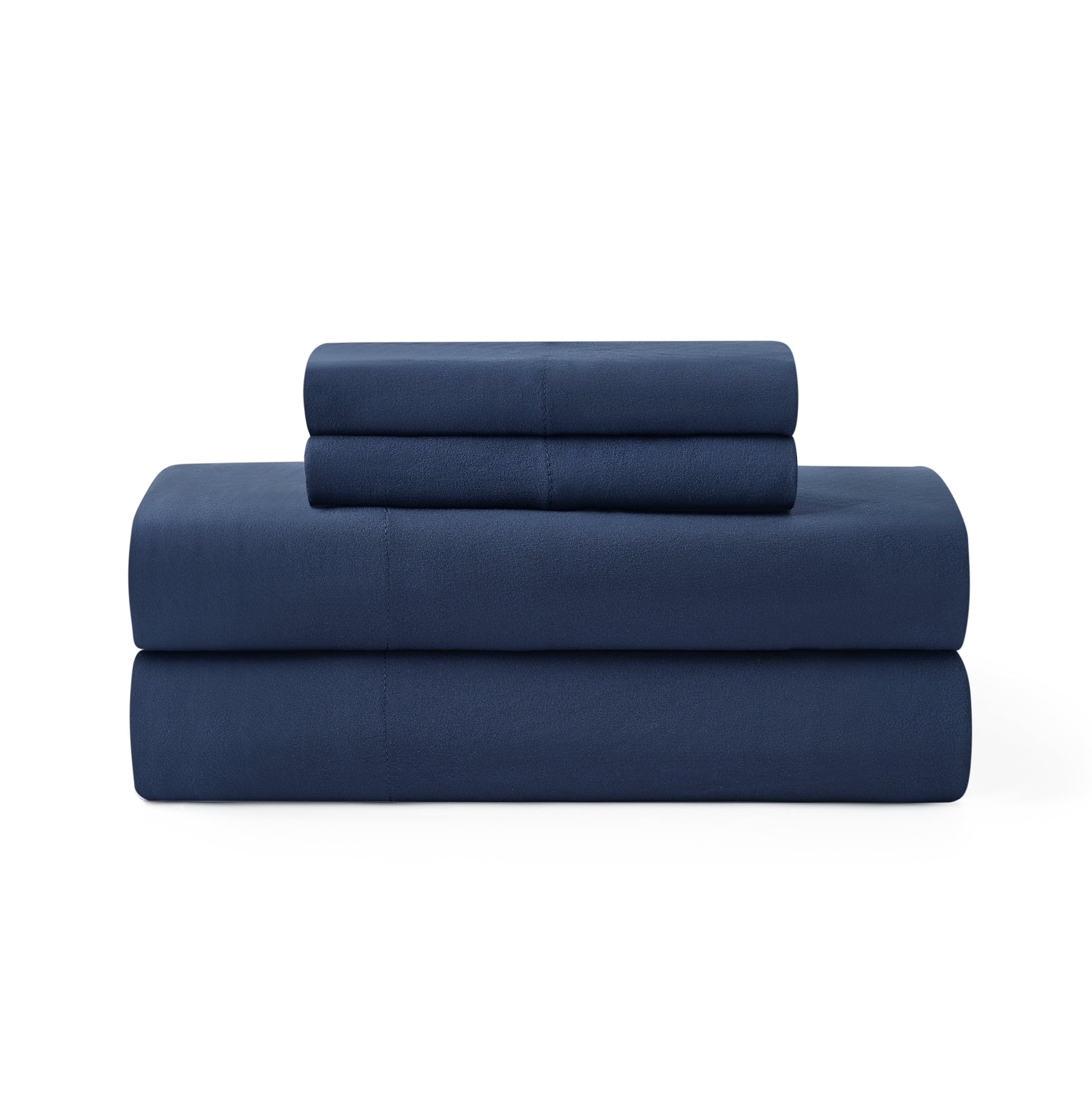 Pawz Full Sheet Set, Soft Microfiber Bed Sheets with 2 Pillowcases, Navy Blue, Full Size