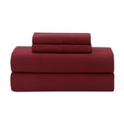 Pawz Queen Sheet Set, Soft Microfiber Bed Sheets with 2 Pillowcases, Red, Queen Size