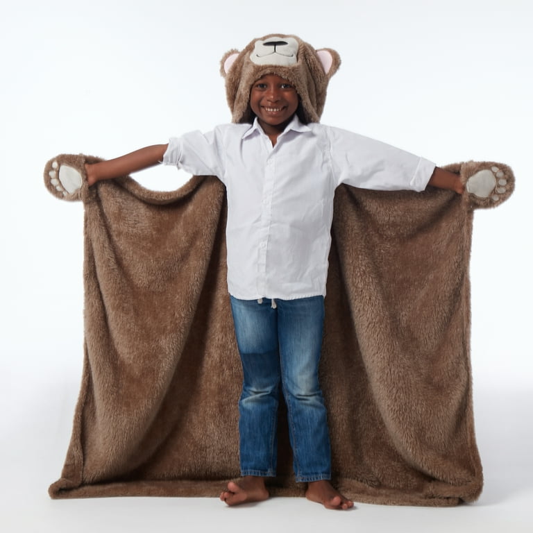 Pawz by Bearpaw Kids Brown Bear Polyester Plush Throw 50 x 40