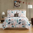thumbnail image 1 of PAWZ by Bearpaw Kids' Huntington 4-Piece White Campground Comforter Set, Full, 1 of 8