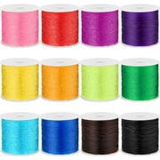 PAXCOO 12 Rolls Elastic Crystal Tec String for Bracelets, 0.8 MM Stretch Bead String Cord Jewelry Thread for Bracelets, Necklaces, Clay Beads, Pony Beads (Multiple Colors)