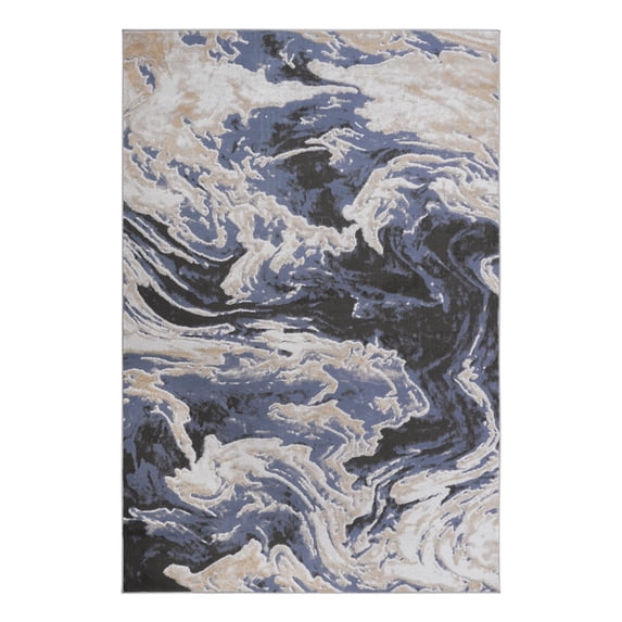 PAYAS Collection 6X9 Abstract Area Rug,Blue