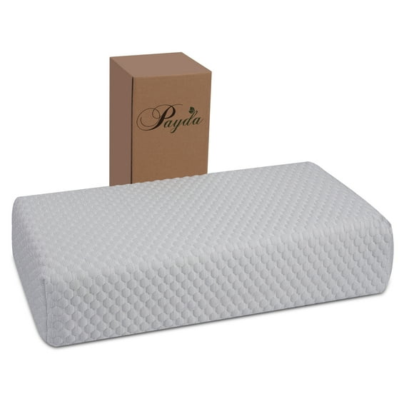 PAYDA Cooling Bed Pillow for Side Sleeping, Soft and Supportive Cervical Pillow, Square Pillow Grey(24"x12"x4", Thin)