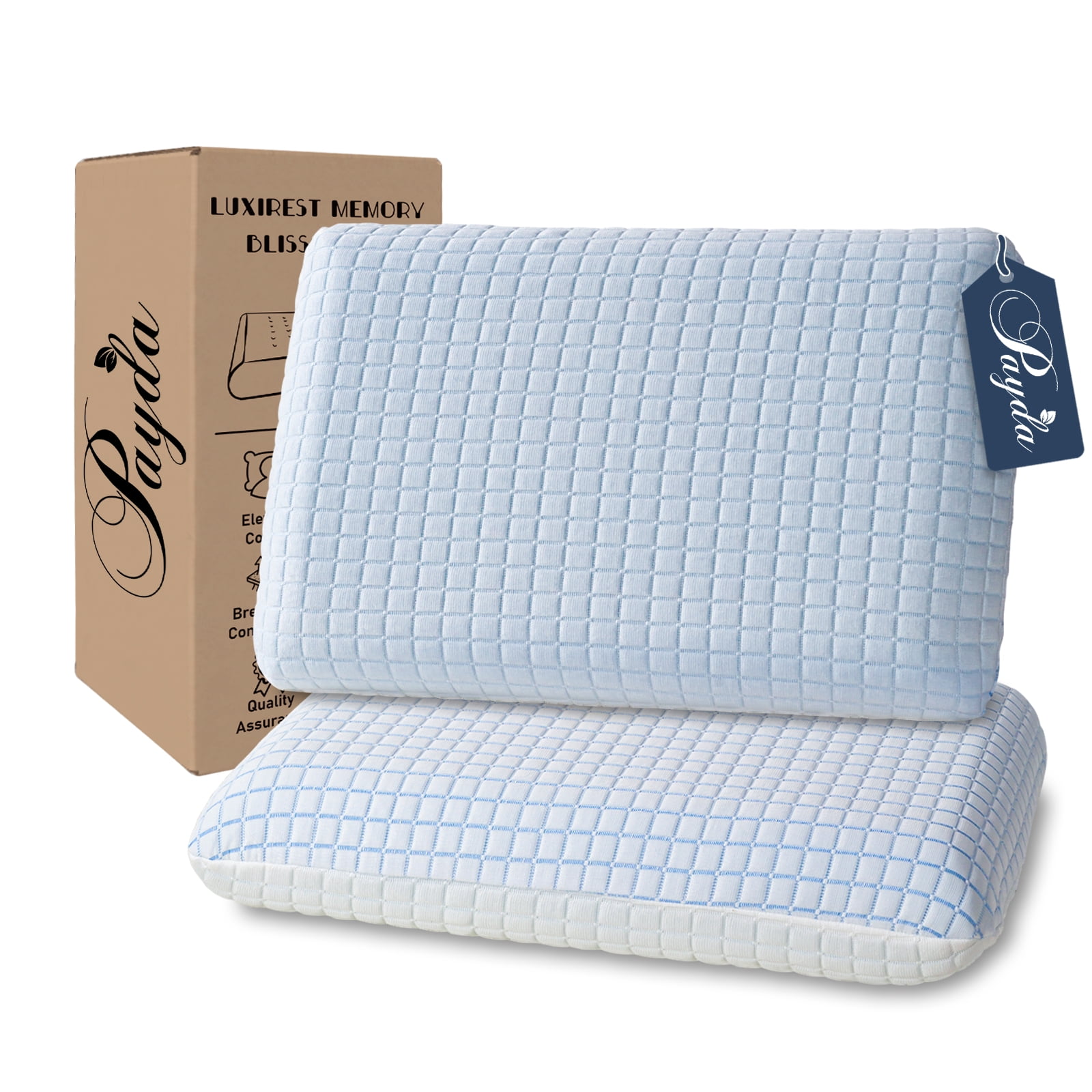PAYDA King Size Memory Foam Pillows for Side Back Stomach Sleeper