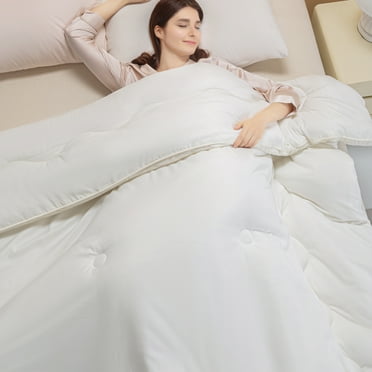 PAYDA Lightweight Down Alternative Bedding Comforter with Corner Tabs-All Season White 88"x88"