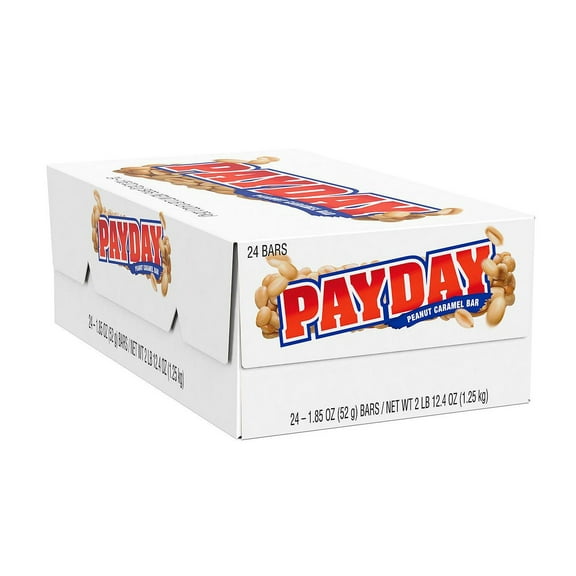 PAYDAY Peanut Caramel Candy Bar, 1.85 Oz, 24 Pack